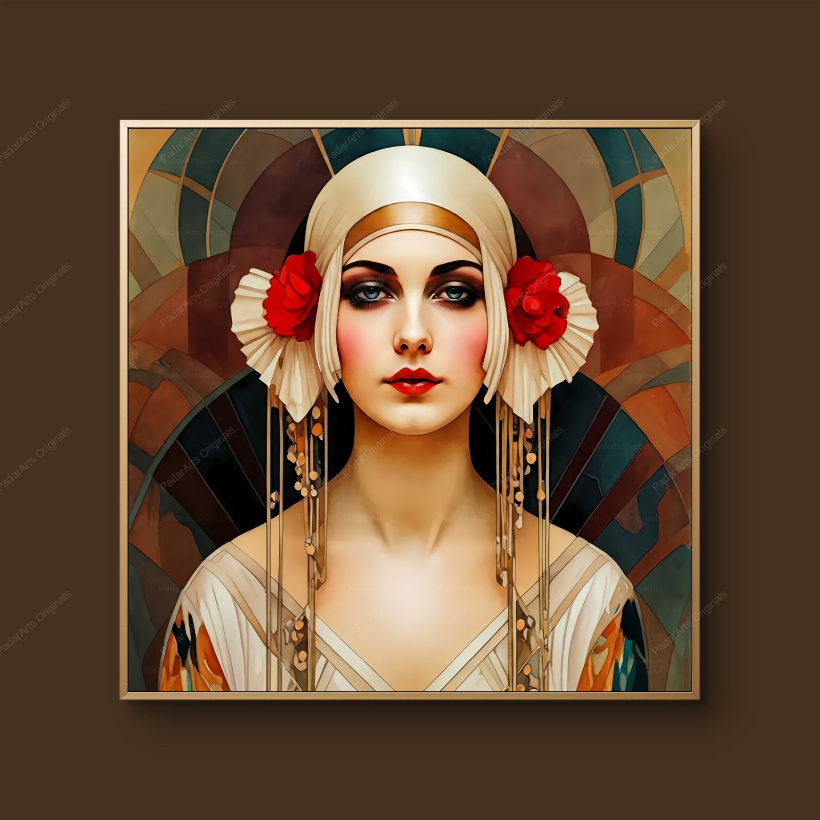 Art Deco Beauty I - art deco portrait of a woman human ai gallery padararts 2 Art deco portrait of a woman by human-ai gallery PadarArts