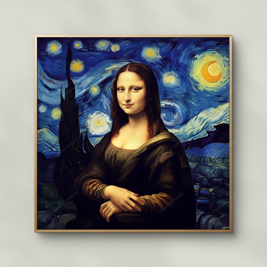 Mona Lisa and Starry night reimagined by human-ai gallery PadarArts