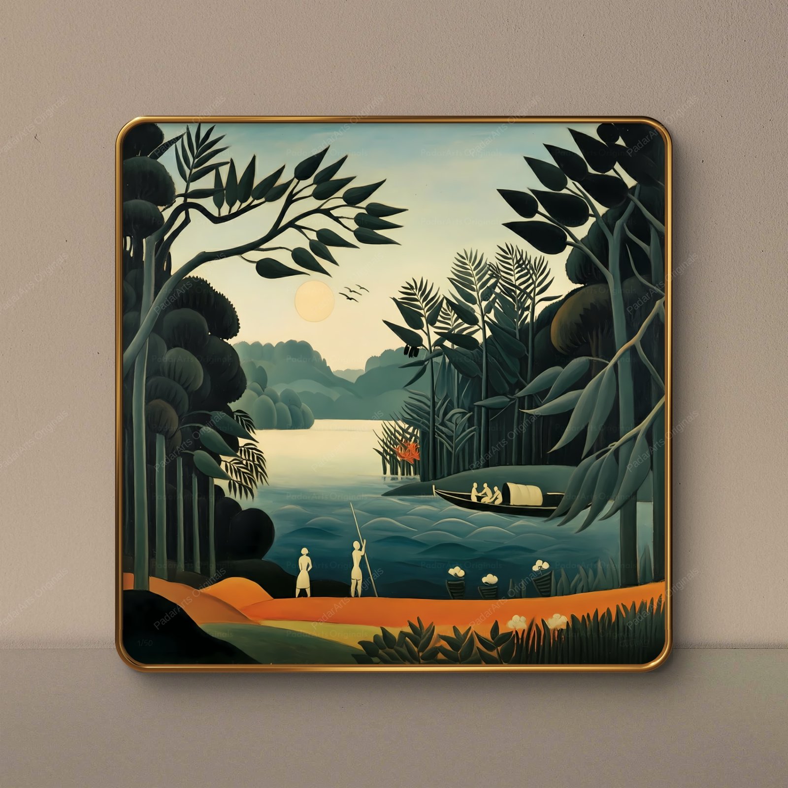 Mystique Jungle I - Rousseau reimagined naive human ai gallery padararts 2 Rousseau reimagined - naive - by human-ai gallery PadarArts