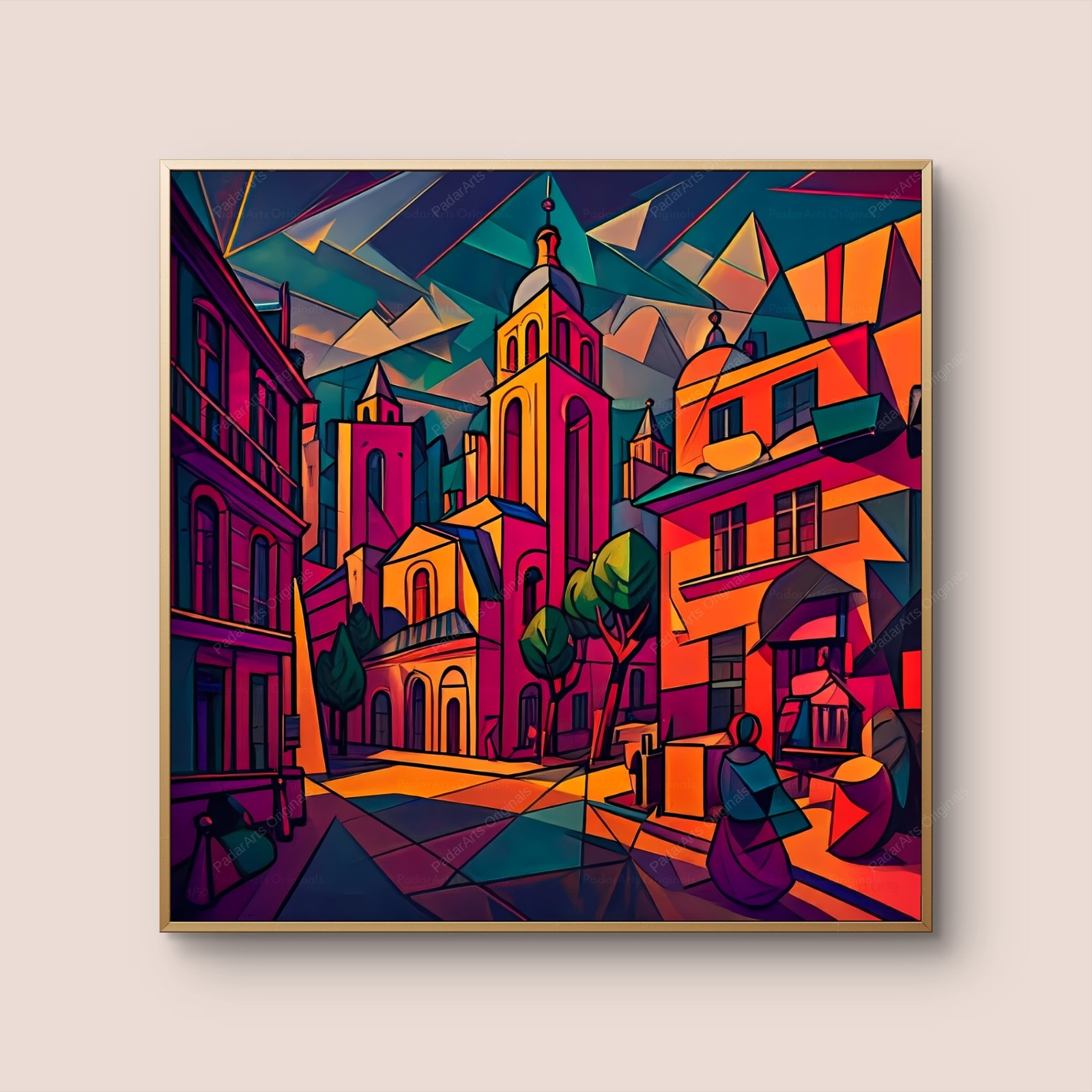 Old Town I - cubist and abstract human ai gallery padararts 3 Cubist and abstract by human-ai gallery PadarArts
