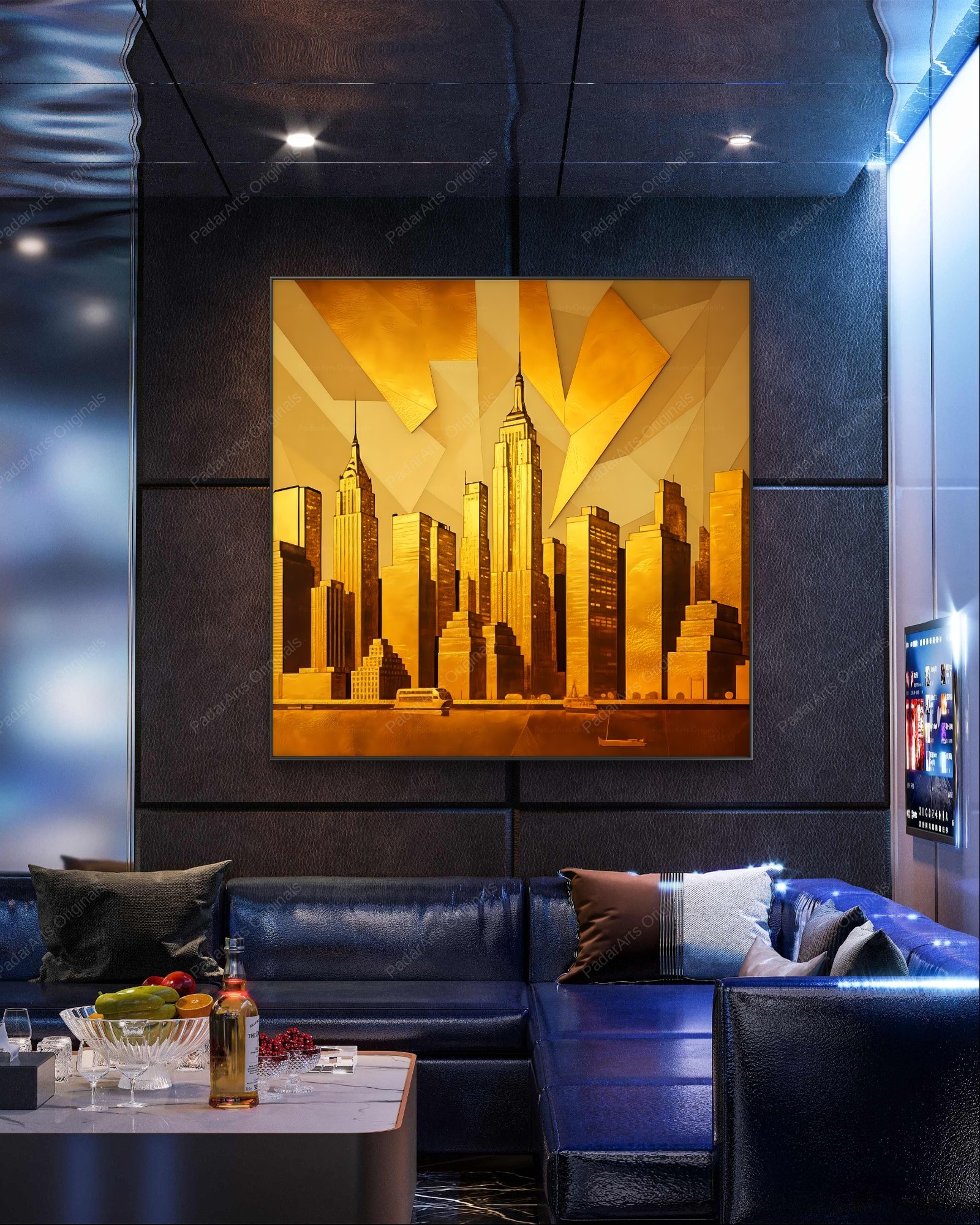 The-Golden-City-I-cubist-NYC-human-ai-gallery-padararts