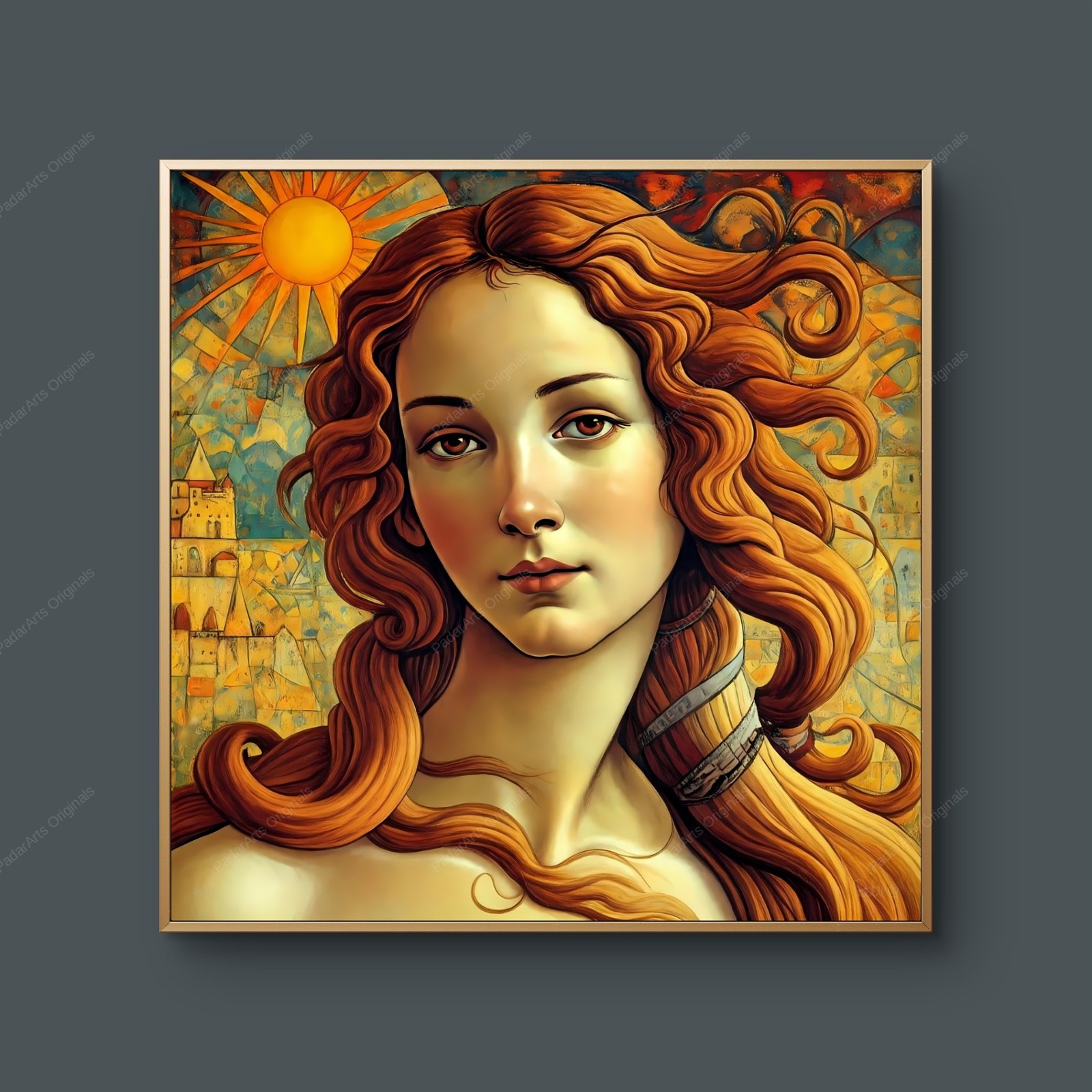 Botticelli and Klee reimagined - portrait of a girl - by human-ai gallery PadarArts